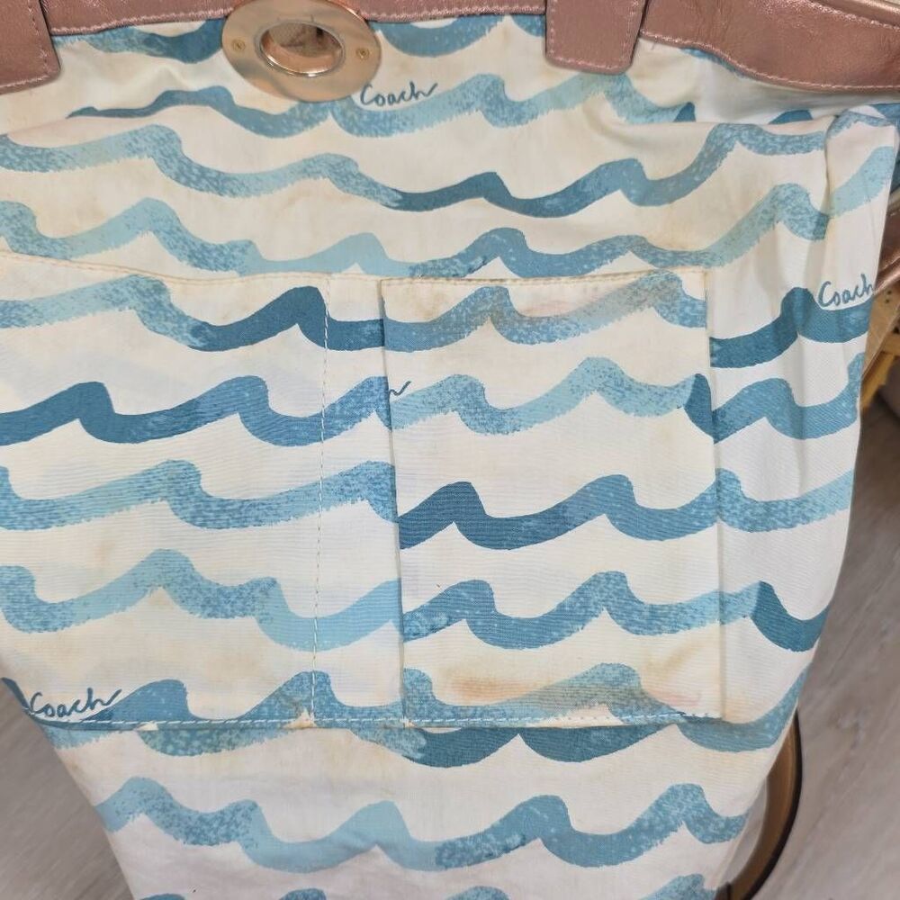 Coach Audrey "Leigh" Slim Tote – Coral Canvas - Picture 14 of 15